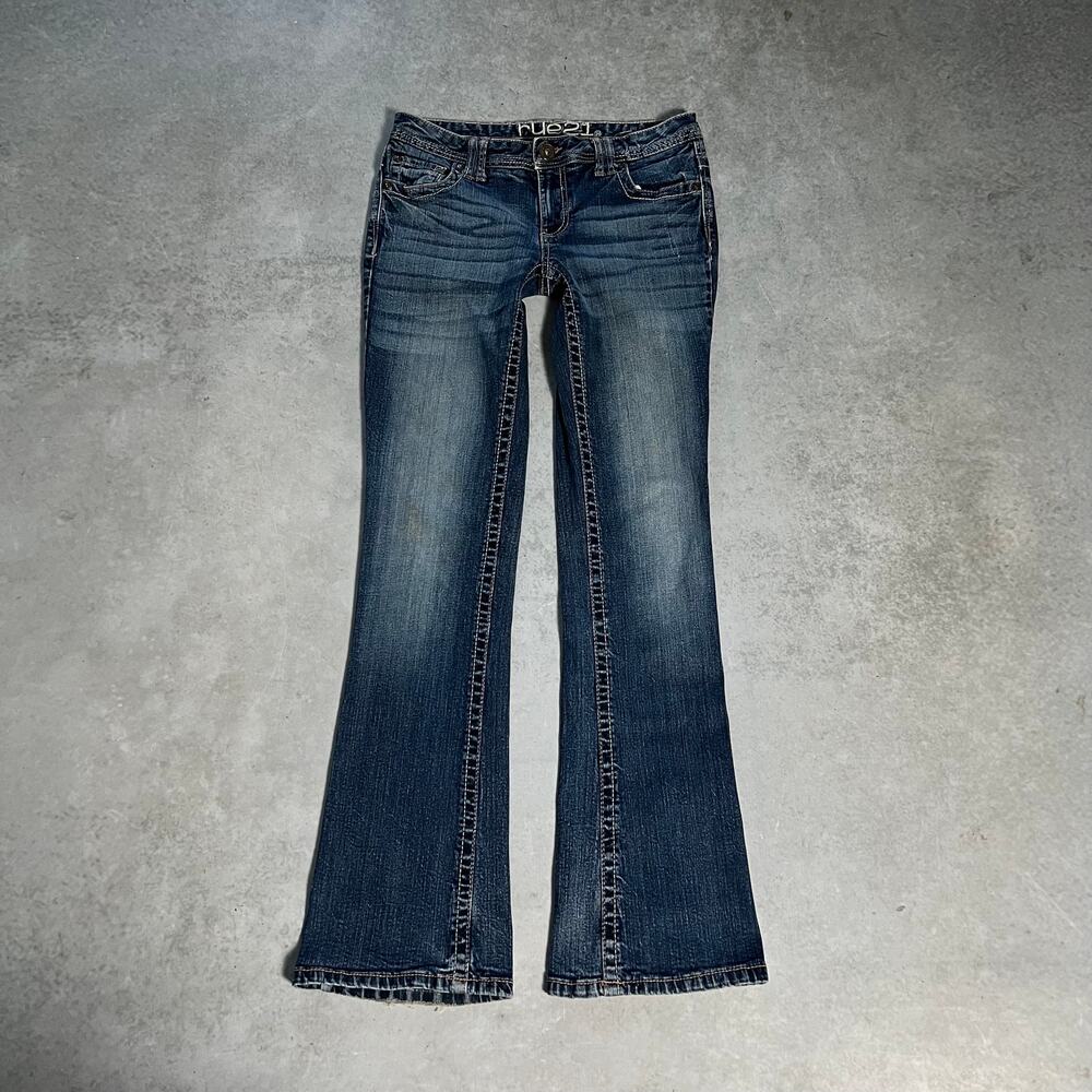 Rue 21 Low Rise Bootcut Women’s Size 3/4 Jeans Slim Flare Blue Denim